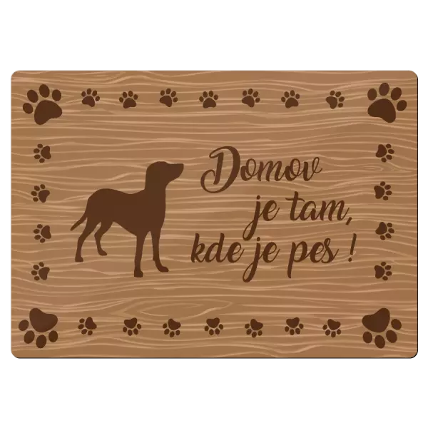 Kovová cedulka Domov je tam, kde je pes