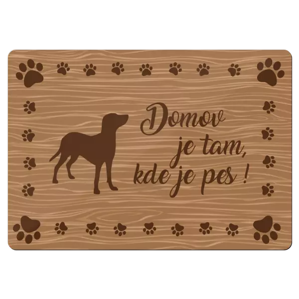 Kovová cedulka Domov je tam, kde je pes