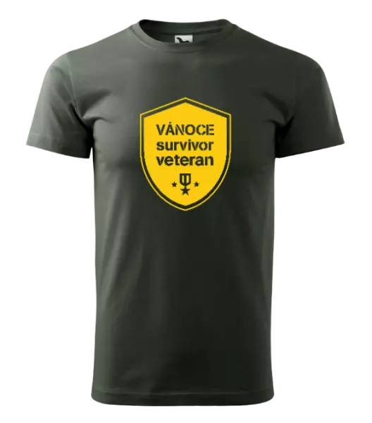Pánské vánoční tričko Vánoce survivor veteran