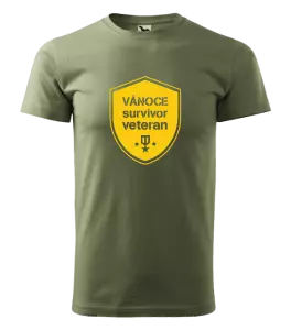 Pánské vánoční tričko Vánoce survivor veteran