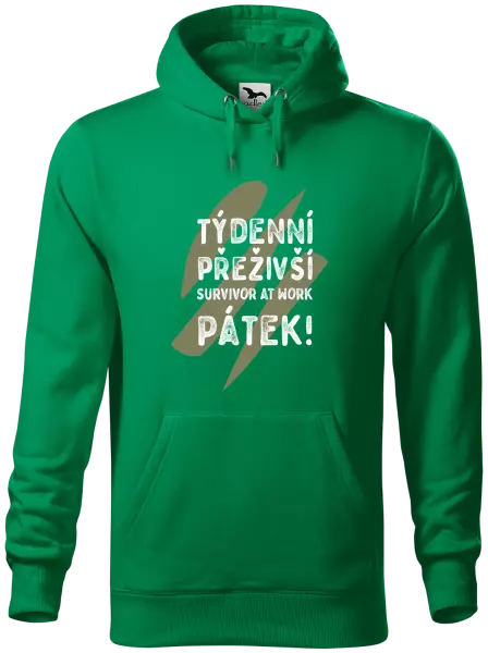 Pánská mikina Týdenní přeživší, survivor at work. Pátek!