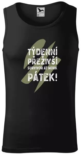 Pánské tílko Týdenní přeživší, survivor at work. Pátek!