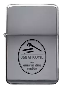 Kovový zapalovač Jsem kutil - jiné než certifikované měřítko nepoužívám