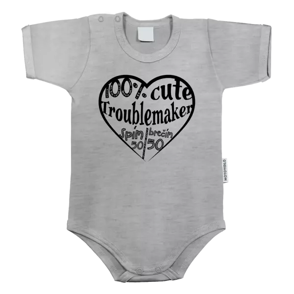 Dětské body 100% cute troublemaker - 50/50 spím/brečím