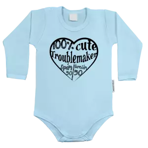 Dětské body 100% cute troublemaker - 50/50 spím/brečím