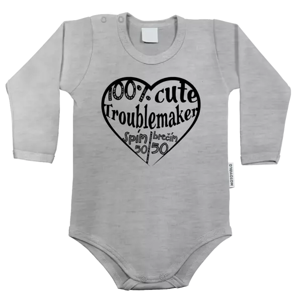 Dětské body 100% cute troublemaker - 50/50 spím/brečím
