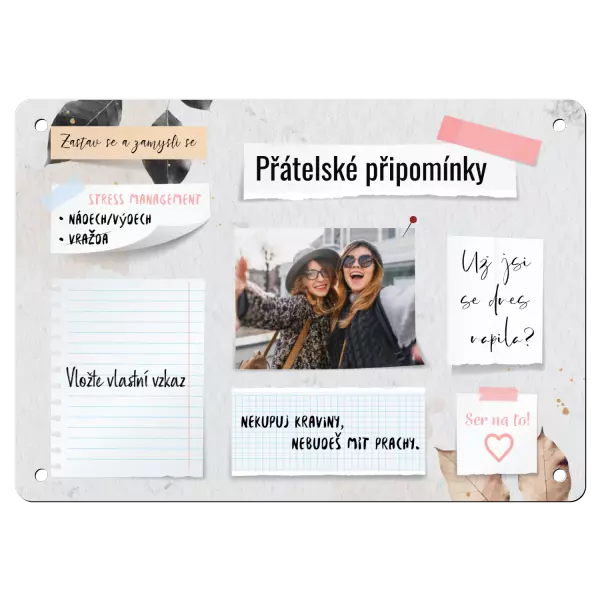 Kovová cedulka Kancelářská cedulka - přátelské připomínky