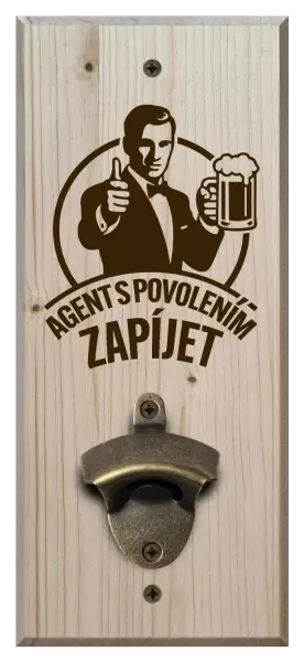 Nástěnný otvírák Agent s povolením zapíjet
