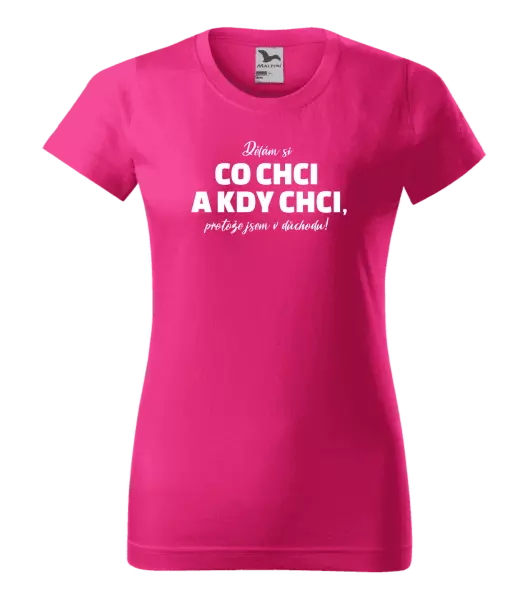 Dámské tričko Dělám si co chci a kdy chci, protože jsem v důchodu!