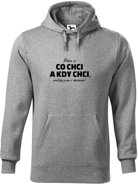 Pánská mikina Dělám si co chci a kdy chci, protože jsem v důchodu!