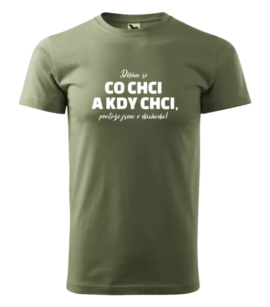 Pánské tričko Dělám si co chci a kdy chci, protože jsem v důchodu!