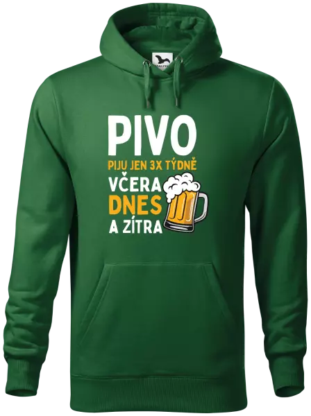 Pánská mikina Pivo piju jen 3x týdně, včera, dnes a zítra