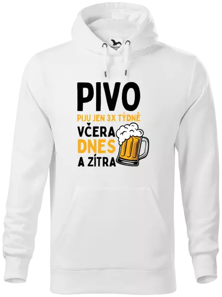 Pánská mikina Pivo piju jen 3x týdně, včera, dnes a zítra