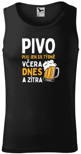 Pánské tílko Pivo piju jen 3x týdně, včera, dnes a zítra
