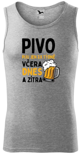 Pánské tílko Pivo piju jen 3x týdně, včera, dnes a zítra
