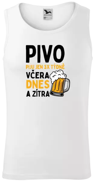 Pánské tílko Pivo piju jen 3x týdně, včera, dnes a zítra