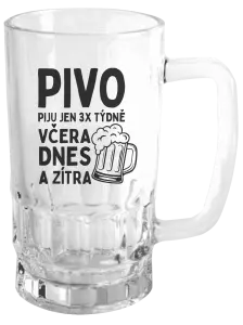 Půllitr Pivo piju jen 3x týdně, včera, dnes a zítra