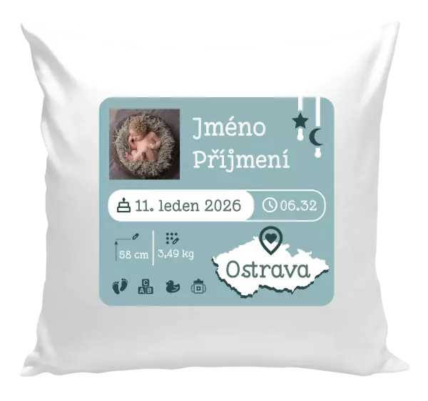 Polštář Narození miminka kluk 02