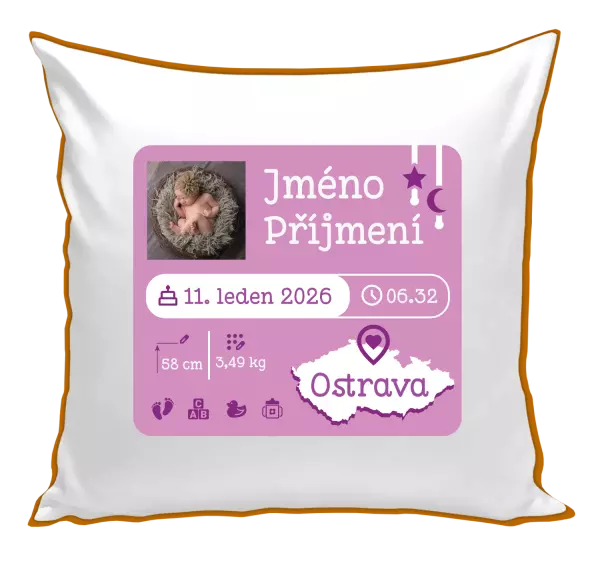 Polštář Narození miminka holka 02