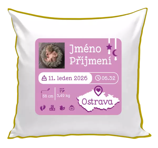 Polštář Narození miminka holka 02