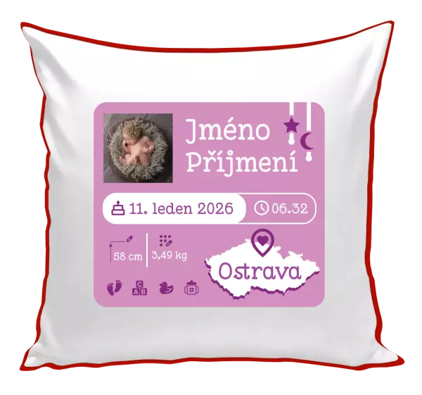 Polštář Narození miminka holka 02