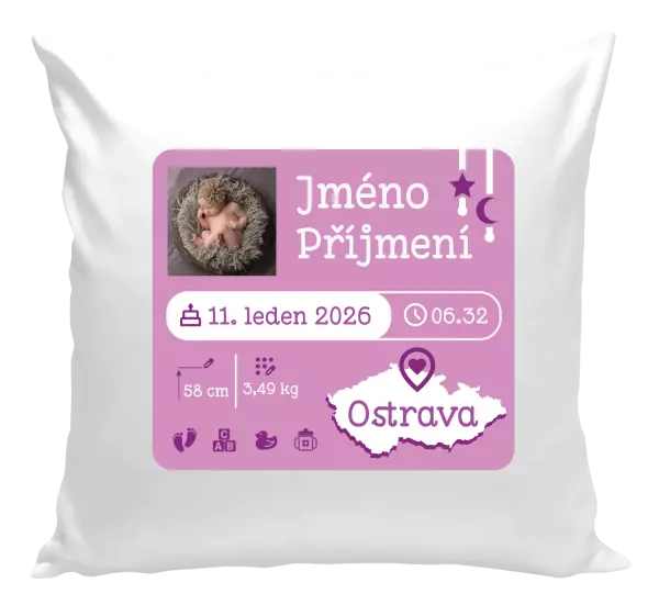 Polštář Narození miminka holka 02