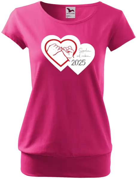 Dámské tričko Přísaháme na malíček - Spolu od roku ...