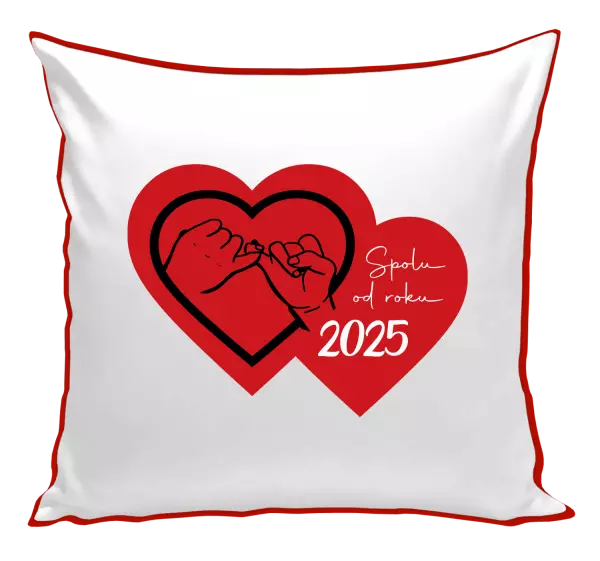 Polštář Přísaháme na malíček - Spolu od roku ...
