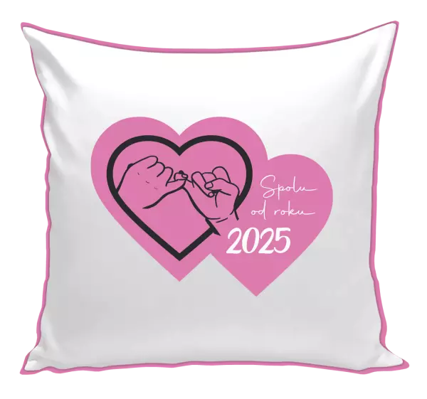Polštář Přísaháme na malíček - Spolu od roku ...