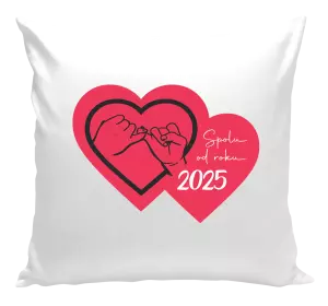 Polštář Přísaháme na malíček - Spolu od roku ...