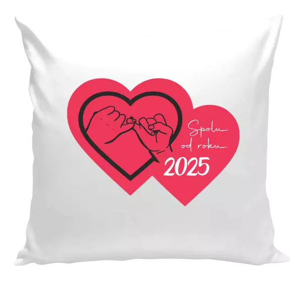 Polštář Přísaháme na malíček - Spolu od roku ...