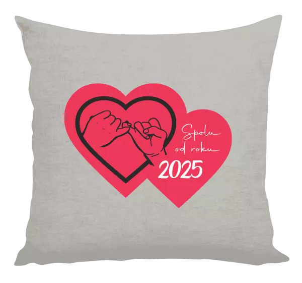 Polštář Přísaháme na malíček - Spolu od roku ...