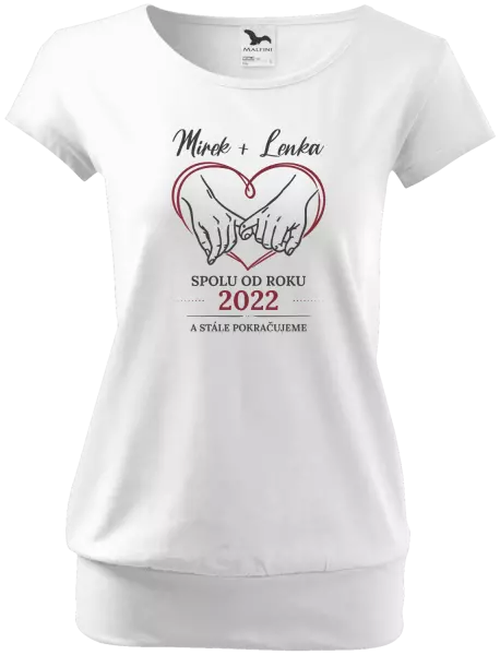 Dámské tričko Spolu od roku a stále pokračujeme