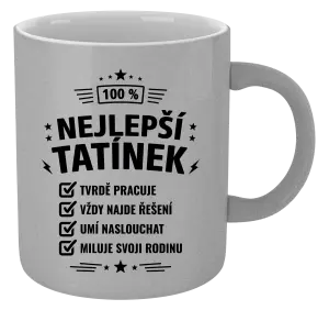 Metalický hrnek 100% nejlepší tatínek