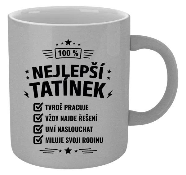 Metalický hrnek 100% nejlepší tatínek