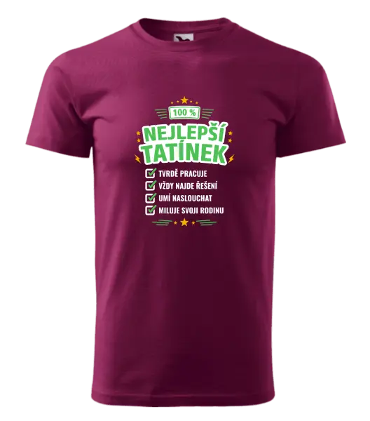 Pánské tričko 100% nejlepší tatínek