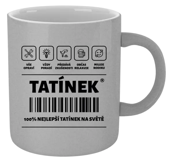 Metalický hrnek Čárový kód - tatínek