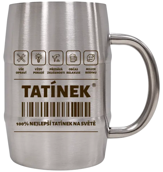 Nerezový chladicí půllitr Čárový kód - tatínek