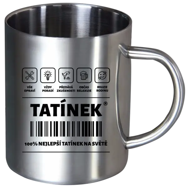 Nerezový hrnek Čárový kód - tatínek