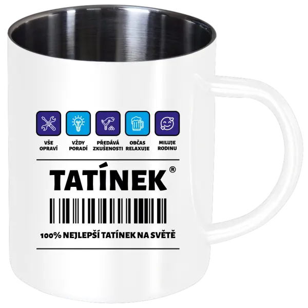 Nerezový hrnek Čárový kód - tatínek