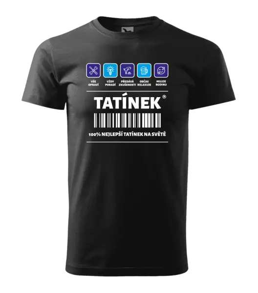 Pánské tričko Čárový kód - tatínek