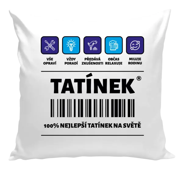 Polštář Čárový kód - tatínek