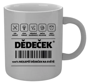 Metalický hrnek Čárový kód - dědeček