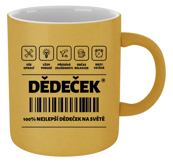 Metalický hrnek Čárový kód - dědeček