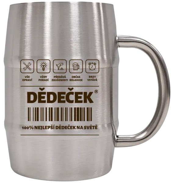 Nerezový chladicí půllitr Čárový kód - dědeček
