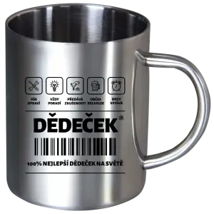 Nerezový hrnek Čárový kód - dědeček