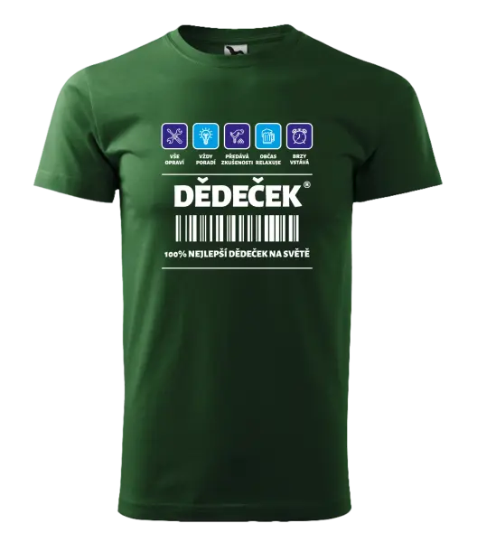 Pánské tričko Čárový kód - dědeček