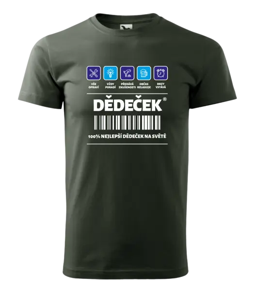 Pánské tričko Čárový kód - dědeček