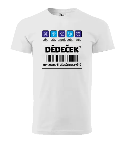 Pánské tričko Čárový kód - dědeček
