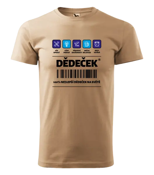Pánské tričko Čárový kód - dědeček